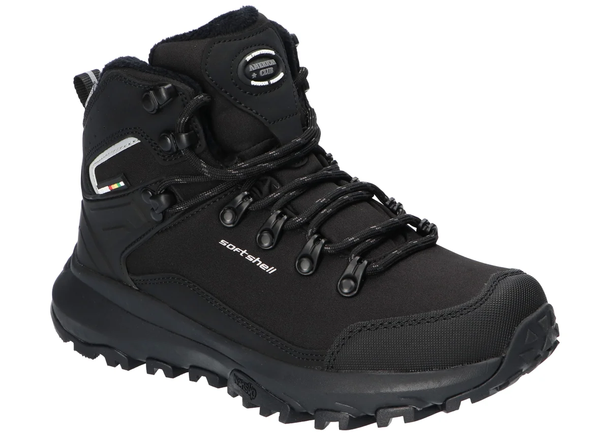 AMERICAN CLUB HL237 SOLIDNE STYLOWE TREKKINGI TRAPERY ŚNIEGOWCE BUTY ZIMOWE MĘSKIE BK 45