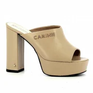 Klapki i japonki damskie - Beżowe klapki na słupku CARINII - Carinii - miniaturka - grafika 1