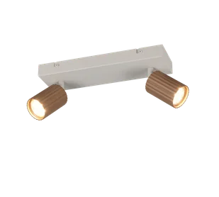 SOKA 867700265 listwa ze spotami kawowe ryflowane tuby 2xGU10 wykończenie ciepły szary - Lampy ścienne - miniaturka - grafika 1