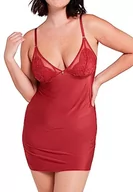 Koszulki i topy damskie - Sans Complexe Urocza damska koszulka nocna, Czerwony granat, 50-52 - miniaturka - grafika 1