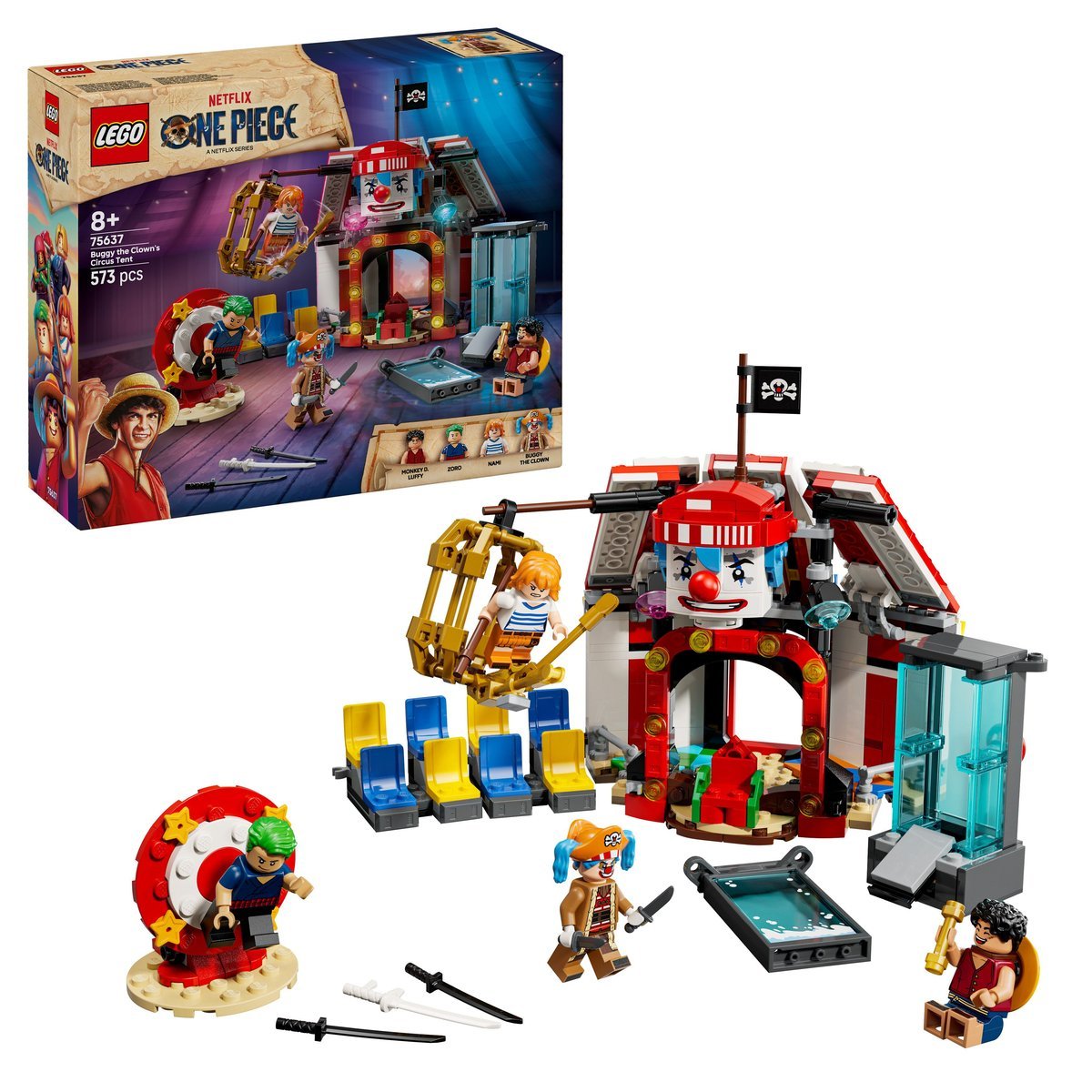 LEGO ONE PIECE, klocki, Namiot cyrkowy klauna Buggy’ego, 75637