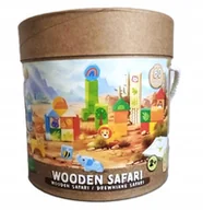 Klocki - DREWNIANE KLOCKI WOODEN SAFARI DREWNIANE SAFARI 60 ELEMENTÓW ELEFUN - miniaturka - grafika 1