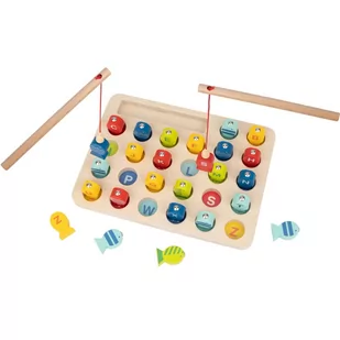 Tooky Toy Drewniana Gra Łowienie Rybek Nauka Literek 29 el. - Zabawki zręcznościowe - miniaturka - grafika 1