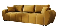Sofy i kanapy - Musztardowa sofa welurowa z pojemnikiem N4-W06 - miniaturka - grafika 1