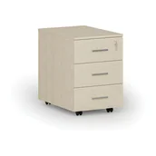 Szafki biurowe - Kontenerek biurowy mobilny PRIMO WOOD, 3 szuflady, brzoza - miniaturka - grafika 1