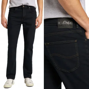Lee BROOKLYN STRAIGHT Blue Black proste ciemne spodnie jeansowe W48 L32 - Spodnie męskie - miniaturka - grafika 1