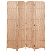 Parawany - 4-panelowy składany parawan pokojowy 178 x 163 cm naturalny LAPPAGO - miniaturka - grafika 1