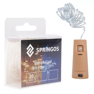 SPRINGOS Lampki choinkowe SPRINGOS Lampki choinkowe 20 LED biały zimny UNIWERSALNY 28395-uniw - Oświetlenie świąteczne - miniaturka - grafika 1