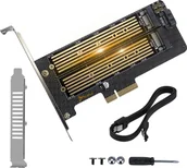 Akcesoria do komputerów stacjonarnych - ADAPTER DYSKU SSD M.2 KARTA PRZEJŚCIÓWKA PCIe 4.0 X4 64Gbps 2w1 NVME SATA REAGLE - miniaturka - grafika 1
