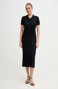 Pepe Jeans sukienka PATRICIA kolor granatowy midi dopasowana PL953730 - Sukienki - miniaturka - grafika 1