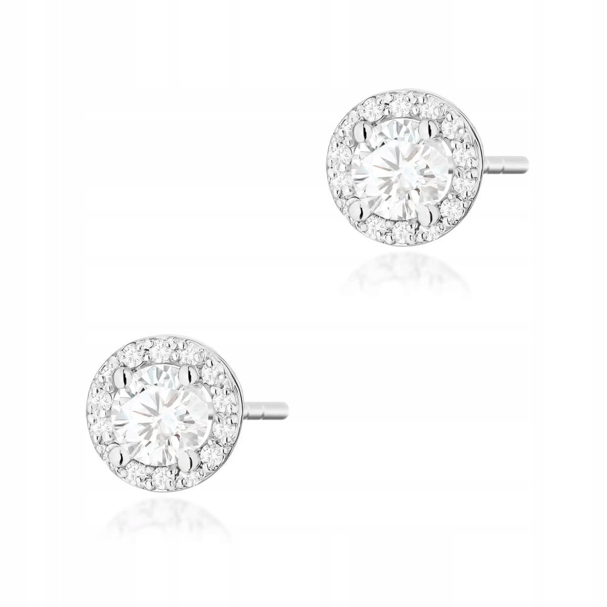 Damskie złote kolczyki 585 z białym szafirem 0,60ct białe złoto eleganckie