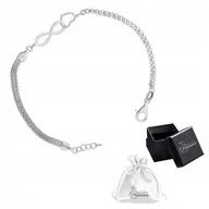 Bransoletki - Bransoletka srebro pr. 925 Elegancka Rodowana Serce-Nieskończoność - miniaturka - grafika 1