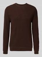 Swetry męskie - Sweter z dzianiny z prążkowanymi wykończeniami - miniaturka - grafika 1