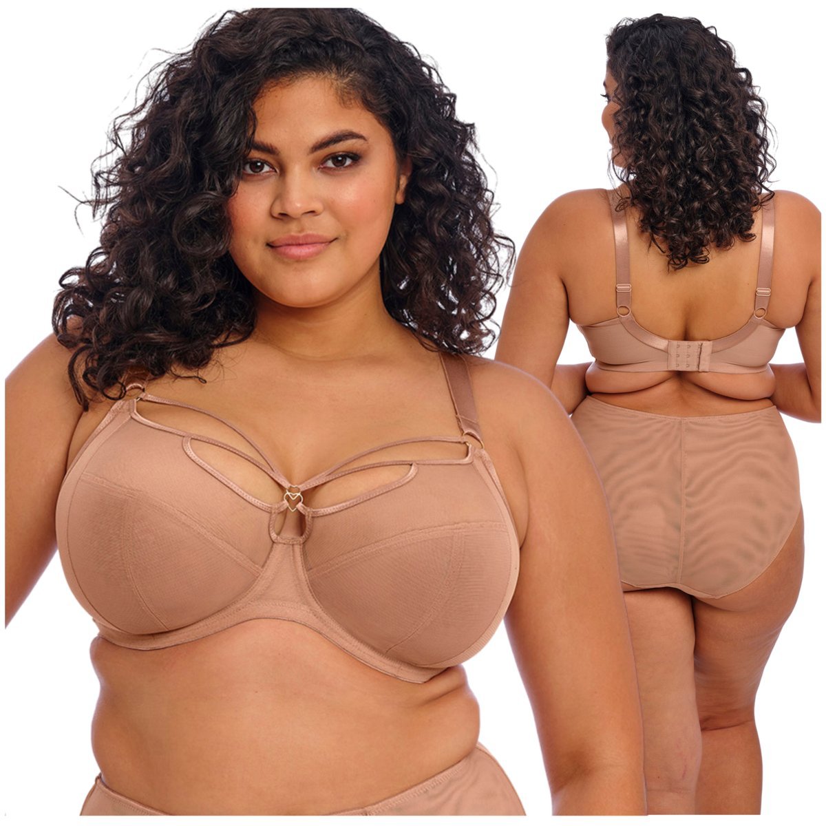 Biustonosz Elomi Sachi Cafe Au Lait / Beż soft z paskami - 38GG/85J