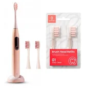 Szczoteczki elektryczne - Szczoteczka soniczna OCLEAN X Pro Różowy + Końcówka szczoteczki OCLEAN PW03 Różowy (2 szt.) - miniaturka - grafika 1