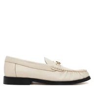 Półbuty damskie - Półbuty Tommy Hilfiger Soft Leather Horsebit Loafer FW0FW08414 Écru - miniaturka - grafika 1
