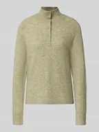 Swetry damskie - Sweter z dzianiny ze stójką i listwą guzikową model ‘Plutton’ - miniaturka - grafika 1