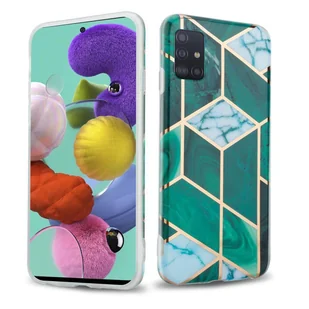 Pokrowiec Etui Do Samsung Galaxy A51 5G w Ciemnozielono Biało Złoty Marmur No. 6 Obudowa Case Cover Silikon Plecki Cadorabo - Etui i futerały do telefonów - miniaturka - grafika 1
