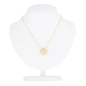 Naszyjniki - Srebrny pozłacany naszyjnik koniczynka z cyrkoniami pr. 925 - miniaturka - grafika 1