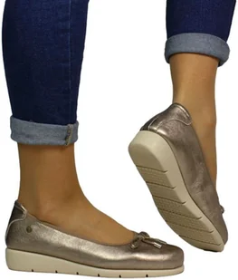 Półbuty Stylowe Maciejka P6504-25 001 Złote Skóra Naturalna - MACIEJKA - Półbuty damskie - miniaturka - grafika 1