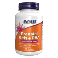Suplementy naturalne - Now Foods Prenatal Gels + DHA - Witaminy i Minerały Prenatalne + DHA (90 kaps.) - miniaturka - grafika 1
