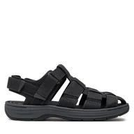 Sandały męskie - Sandały Clarks Saltway Cove 26176899 Black Leather - miniaturka - grafika 1