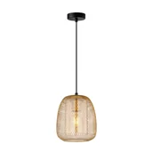 Lampy sufitowe - Gustowna lampa wisząca, bursztynowa PND-28612-GD-AMB z serii AMIRIA - miniaturka - grafika 1