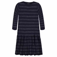 Sukienki - Dziewczęca sukienka midi w paski, Czarna, Marc O'Polo - miniaturka - grafika 1