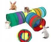 Zabawki dla kotów - Zabawka TUNEL dla kota królika FREDKI domek z piłką piłeczką szeleszczący - miniaturka - grafika 1
