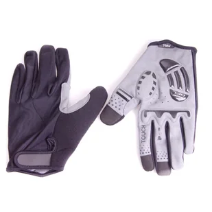 Rękawice rowerowe full S/M czarno szare - Rękawiczki rowerowe - miniaturka - grafika 1