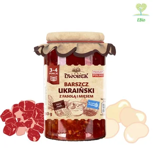 Barszcz Ukraiński z fasolą i mięsem 680 g - Dworek - Zupy w płynie - miniaturka - grafika 1