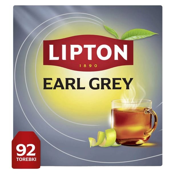 Herbata czarna EARL GREY ekspresowa LIPTON 92 torebki z zawieszką