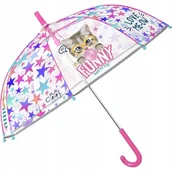 Parasole - Głęboka bezpieczna parasolka dziecięca PERLETTI przezroczysta KOTKI - miniaturka - grafika 1