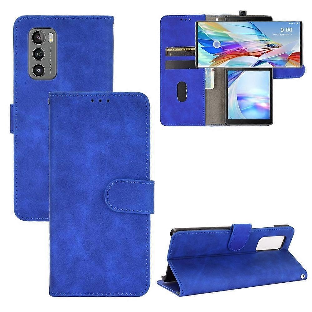 Dla LG Wing 5G Solid Color Skin Feel Magnetyczna klamra Pozioma tekstura łydki Etui ze skóry PU z uchwytem i miejscami na karty oraz portfelem