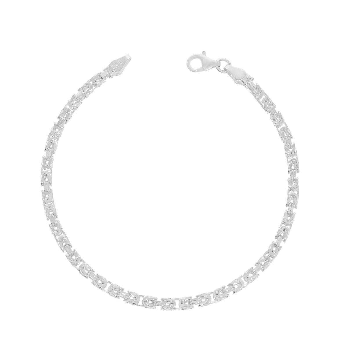 Srebrna bransoletka splot Królewski 19 cm pr. 925