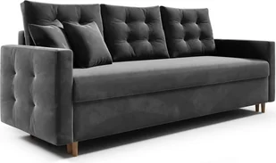 PETI sofa rozkładana, sofa z funkcją spania i podstawą do spania, sofa rozkładana w kolorze: ciemnoszary, tkanina welurowa - Sofy i kanapy - miniaturka - grafika 1