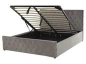 Łóżka - Łóżko z pojemnikiem welurowe 160 x 200 cm szare AMIENS - miniaturka - grafika 1