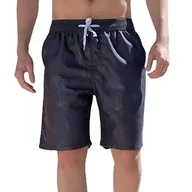 Spodenki damskie - Little Hand Szorty kąpielowe męskie krótkie letnie hawajskie szorty plażowe szybkoschnące szorty do pływania szorty regulowane sznurek modne spodnie na co dzień, czarny, S - miniaturka - grafika 1