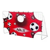 Piłka nożna - Nils BR240P 2w1 BRAMKA Z SIATKĄ I PANELEM DO CELOWANIA 240x150cm - miniaturka - grafika 1