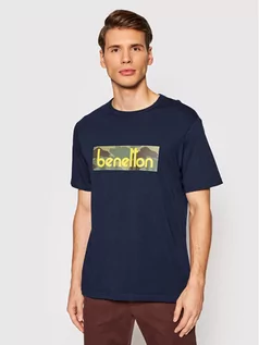 Koszulki męskie - Benetton United Colors Of T-Shirt 3096J17H6 Granatowy Regular Fit - grafika 1