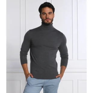 Calvin Klein Wełniany golf | Slim Fit - Swetry męskie - miniaturka - grafika 1