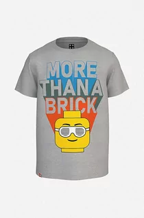 Koszulki dla chłopców - Lego t-shirt bawełniany dziecięcy kolor szary z nadrukiem Koszulka Lego Wear T-shirt SS 12010543 259 - grafika 1