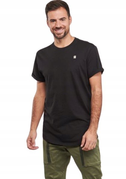 G-STAR RAW T-SHIRT CZARNY KLASYCZNY BAWEŁNIANY OKRĄGŁY DEKOLT XL 1J9A