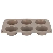 Formy do ciast - Forma silikonowa do 6 muffinek Anide 31,7 x 16,5 x 3 cm okrągła beżowy - miniaturka - grafika 1