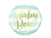 Baby shower i roczek - Balon foliowy Baby Boy w paski - 46 cm - 1 szt. - miniaturka - grafika 1
