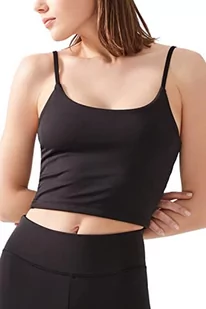 LOS OJOS Straps sportowy biustonosz – wyściełany biustonosz sportowy ze średnim wsparciem i ramiączkami spaghetti, czarny, M - Biustonosze - miniaturka - grafika 1