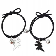 Biżuteria dla dzieci - Zestaw 2 czarnych bransoletek Dinozaury z dzwoneczkami - Komplet - miniaturka - grafika 1