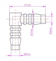 Kolano, łącznik kątowy wężyka do skroplin 6mm - Akcesoria do wentylacji i klimatyzacji - miniaturka - grafika 2