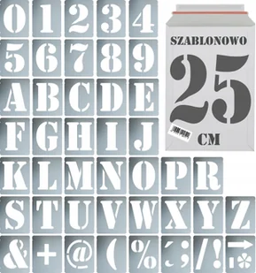 Szablony malarskie wielorazowe alfabet Litery i Cyfry 25 cm Komplet 43 szt. - Zestawy piśmiennicze - miniaturka - grafika 1