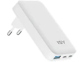 Zasilacze do laptopów - Ładowarka sieciowa ISY IAC-6065 Flat 65W 2xUSB-C USB-A GaN Biały - miniaturka - grafika 1